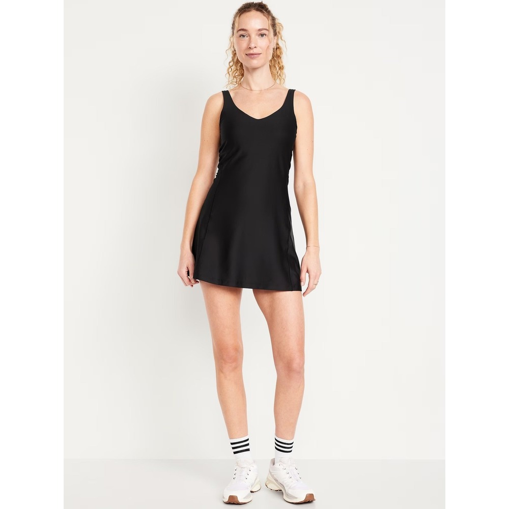 Old Navy Active Powersoft Go-Dry Exercise Dress Womens Medium Black Athletic EUC
